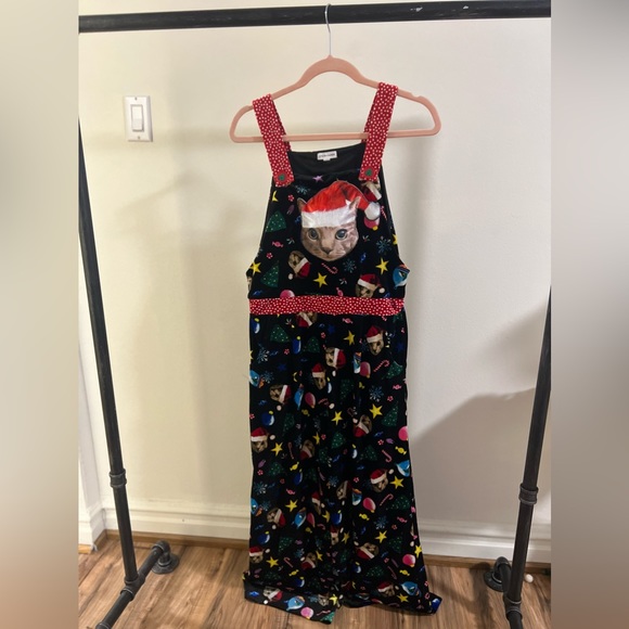 Love On A Hanger Pants & Jumpsuits | Christmas Cat Overalls - Picture 3 of 8